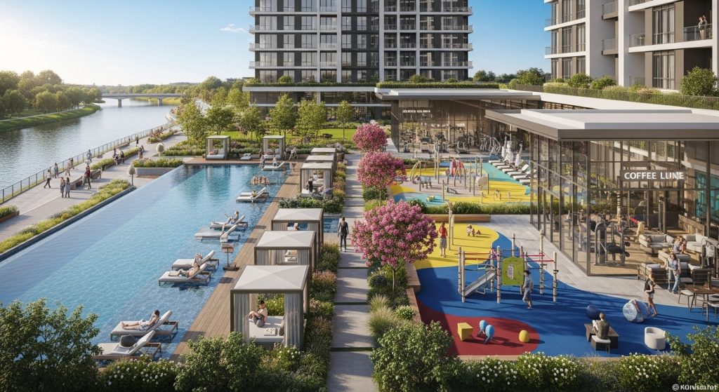 Công viên vui chơi view sông dự án Rivea Residences