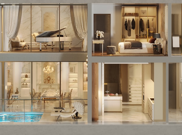 Thiết kế căn hộ duplex tại Rivea Residences